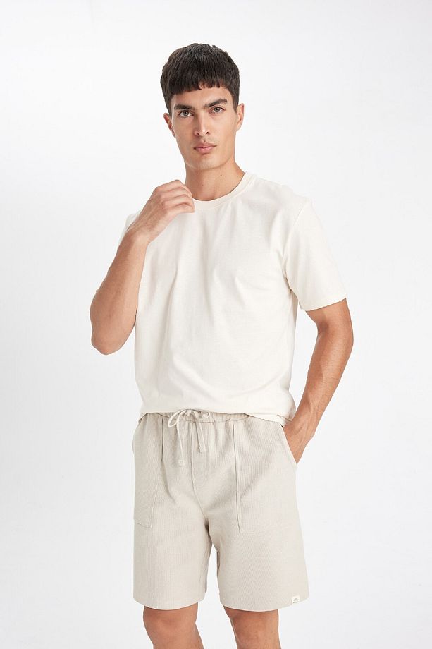 Slim Fit Dar Kesim Esnek Belli Basic Düz Şort B1382ax24sm - 5
