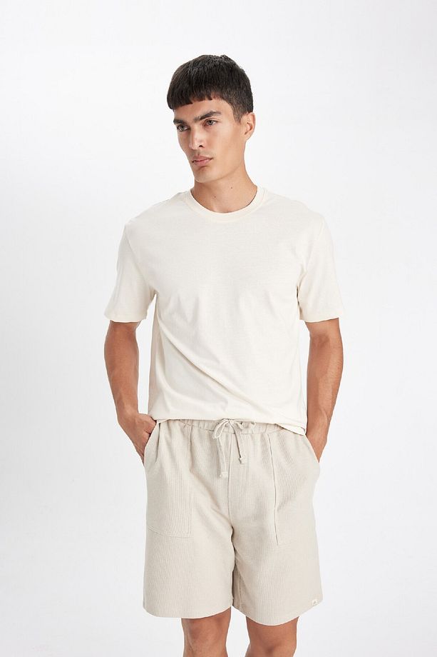 Slim Fit Dar Kesim Esnek Belli Basic Düz Şort B1382ax24sm - 4