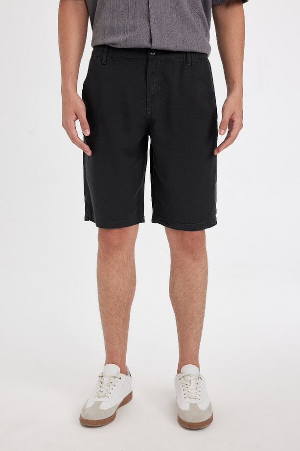 Regular Fit Düz Paça Bermuda Şort C7800AX24SM - 4