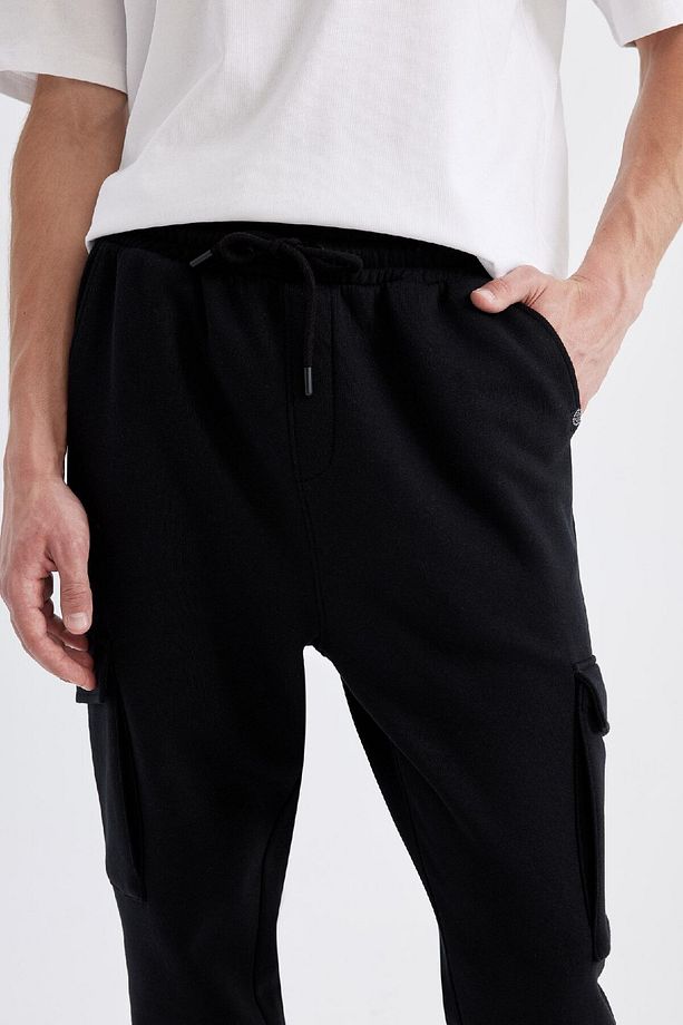 Regular Fit Jogger Eşofman Altı Kargo Cepli Basic Düz Beli Bağcıklı Lastikli Paça Y5533az24au - 7