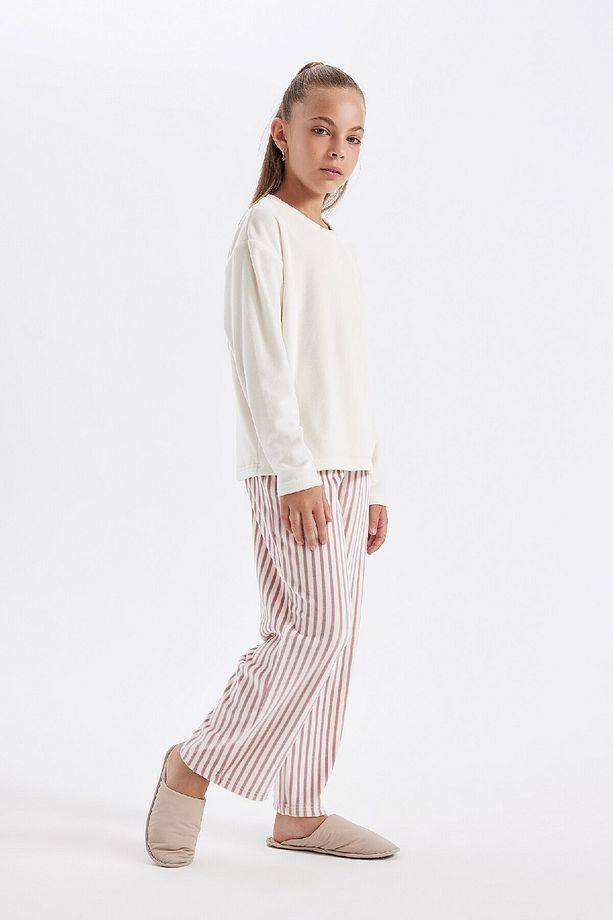 Kız Çocuk Pijama Takımı Polar Uzun Kollu Üst Uzun Alt D1068a824wn - 3