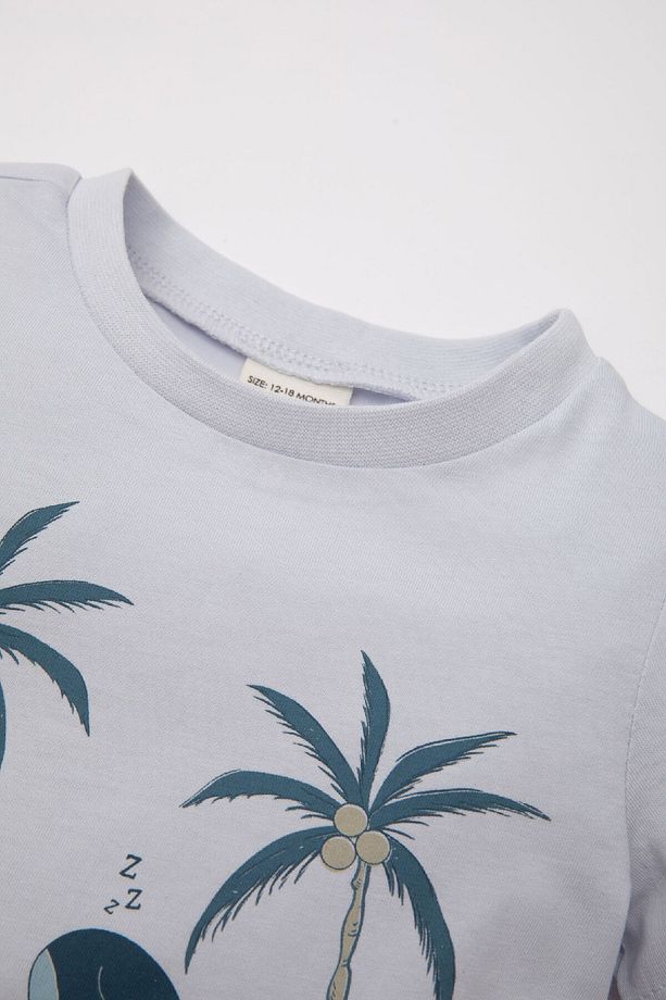 Erkek Bebek Pijama Takımı Penye Baskılı Kısa Kollu Üst Şort C5194a524hs - 3