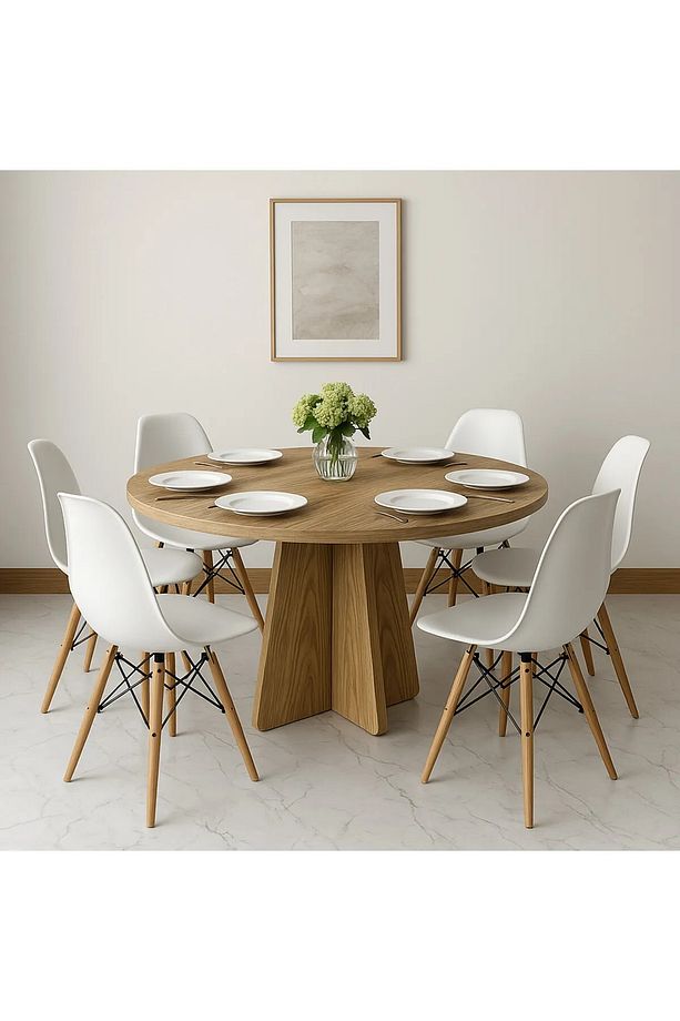 YUVARLAK MODERN DEKORATİF YEMEK MASASI MUTFAK MASASI - 2