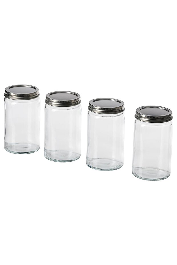 CITRONHAJ Spice jar, clear glass/stainless steel, 35 cl