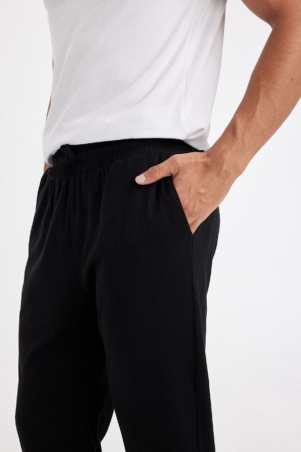 Regular Fit Beli Bağcıklı Düz Paça Cepli Pijama Altı Z7323az24au - 5