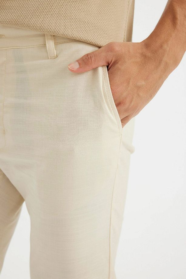 %100 Pamuk Regular Fit Normal Kesim Yazlık Düz Paça Chino Kanvas Pantolon D1526ax24sm - 4