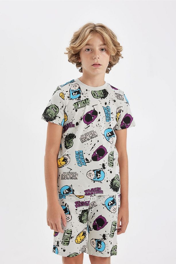 Erkek Çocuk Marvel Comics Pijama Takımı Kısa Kollu Üst Şort D1219a824sm - 3