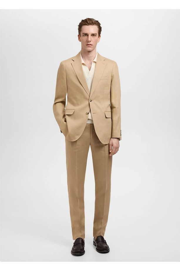 Amalfi %100 Keten Slim Fit Blazer Ceketi - 2
