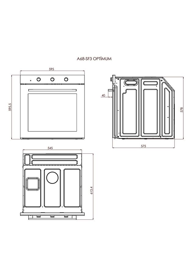 Optimum Siyah 7 Programlı 77 Litre Ankastre Set A68-sf3 / Lx-40 Tahdf / Df6-833 Flat - 6