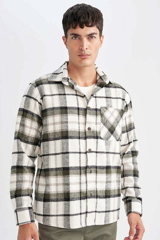 Regular Fit Kareli Oduncu Flanel Uzun Kollu Gömlek D1659ax24au - 1