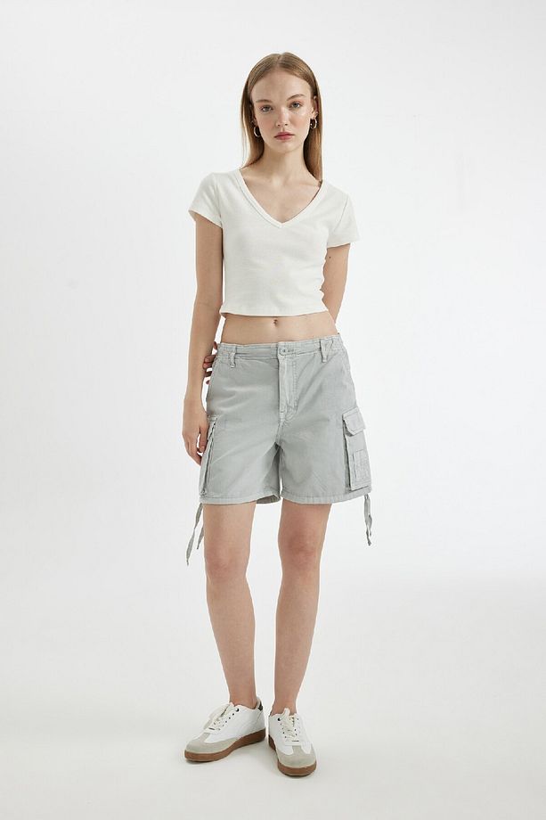 Coool Regular Fit Normal Bel Kısa Paça Gabardin Şort D1006AX24SM - 2