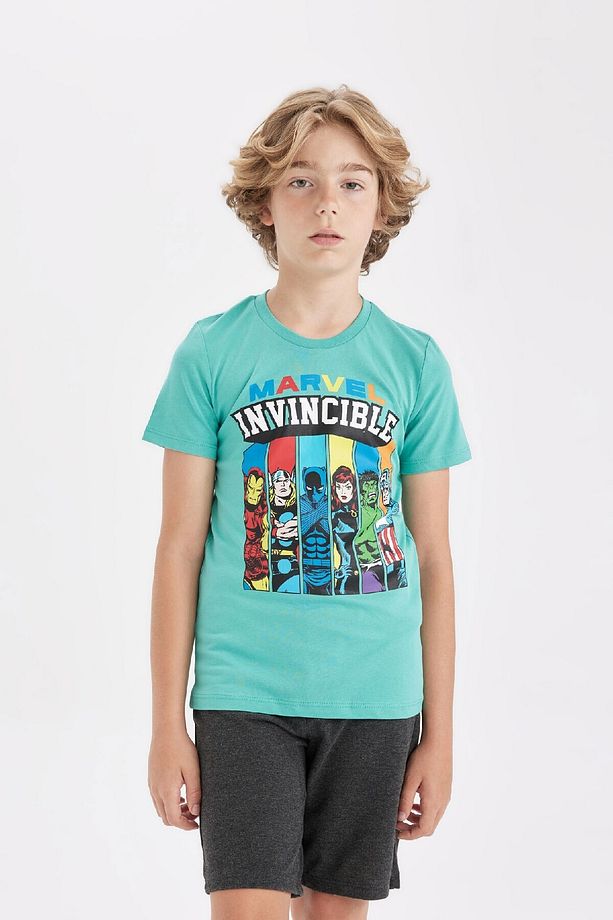 Erkek Çocuk Marvel Comics Pijama Takımı Kısa Kollu Üst Şort D1217a824sm - 3