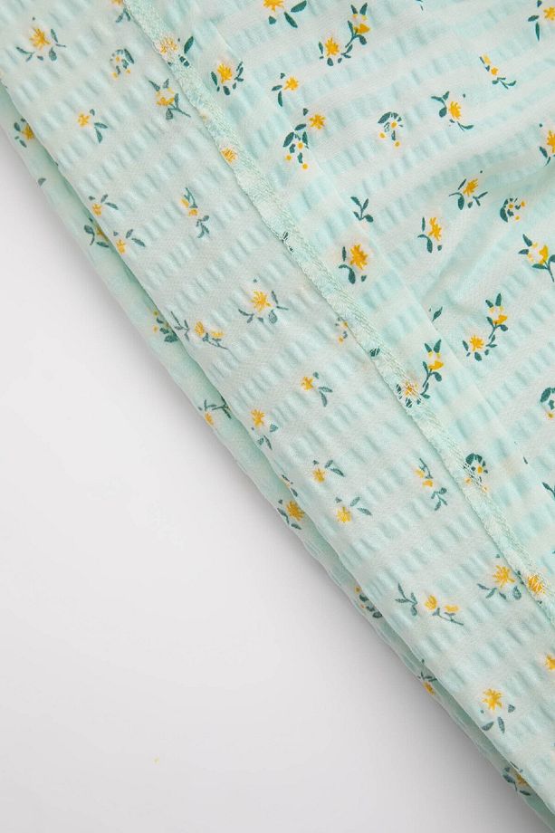 Kız Bebek Çiçekli Kısa Kollu Poplin Elbise C7244A524SM - 3