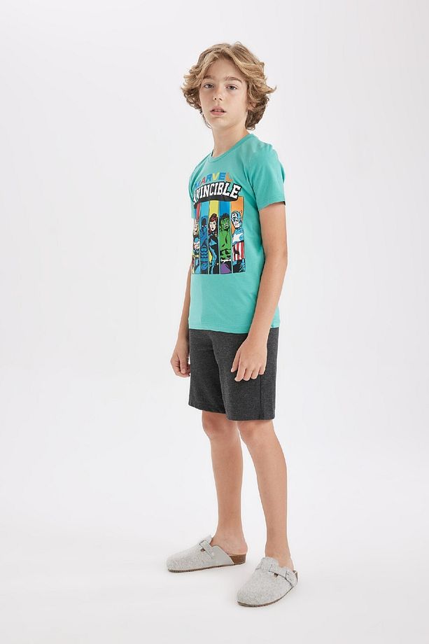 Erkek Çocuk Marvel Comics Pijama Takımı Kısa Kollu Üst Şort D1217a824sm - 1