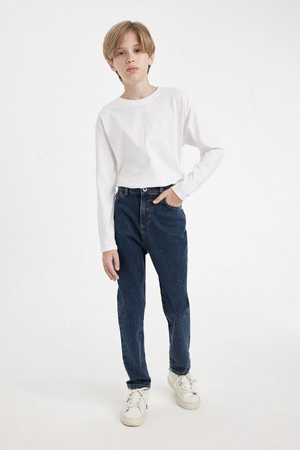 Erkek Çocuk Carrot Fit Düz Paça Cepli Jean Pantolon C5719a824wn - 6