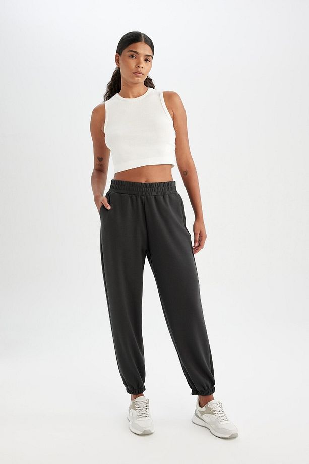 Fit Oversize Geniş Kalıp Sporcu Eşofman Altı Çift Cepli Jogger Paça Standart Boy Skuba Dalgıç - 5