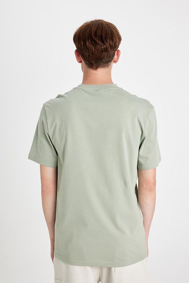 %100 Pamuk New Regular Fit Bisiklet Yaka Basic Düz Kısa Kollu Tişört V7699az24au - 5