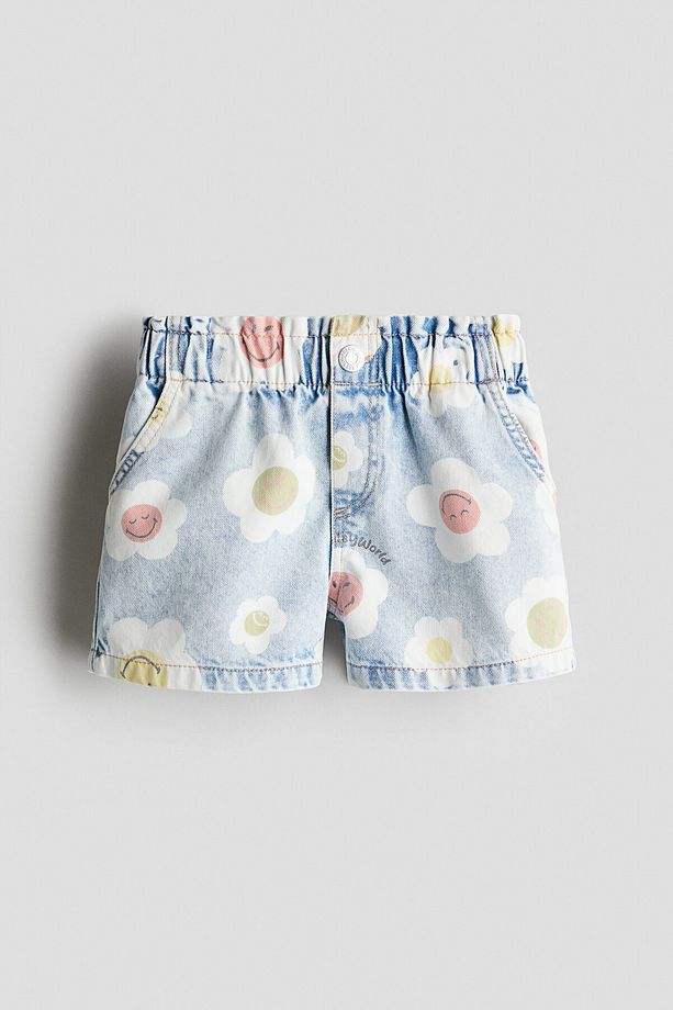 Loose Fit Kot Şort - 1