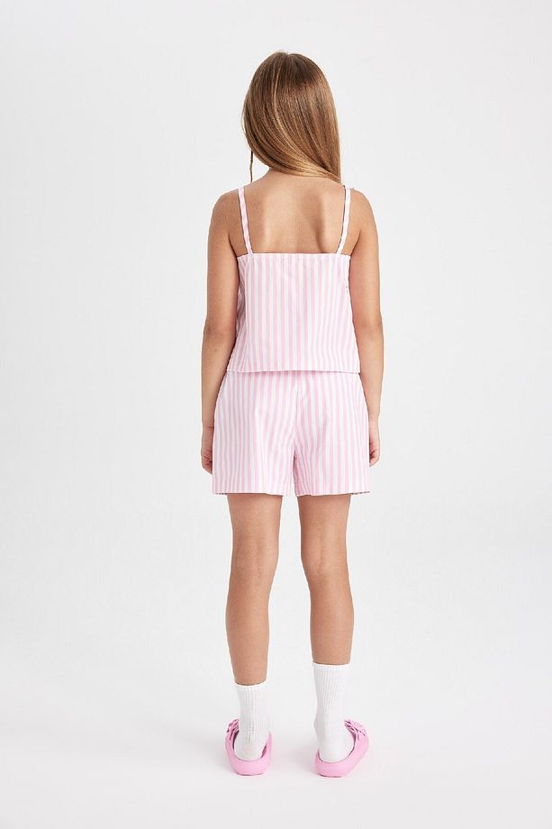 Kız Çocuk Pijama Takımı Çizgili Askılı Üst Şort D2079a824sm - 6