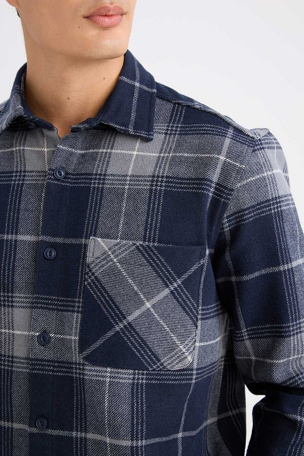 Regular Fit Kareli Flanel Oduncu Uzun Kollu Gömlek D2337ax24wn - 5