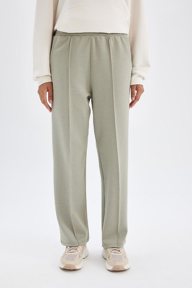 Fit Sporcu Jogger Eşofman Altı Basic Düz Standart Fit Geniş Paça Skuba Dalgıç Kumaş A5628ax24 - 1