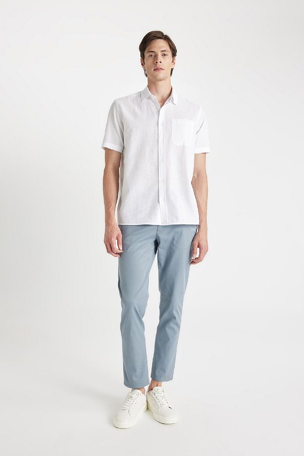 Regular Fit Normal Kesim Yazlık Twill Chino Kanvas Pantolon Cepli Düz Paça D1779ax24sp - 3