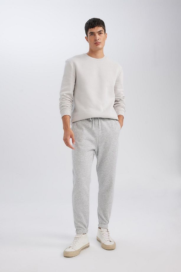 Jogger Eşofman Altı Standart Fit Basic Düz Beli Bağcıklı Lastikli Paça Cepli A6468ax24au - 6