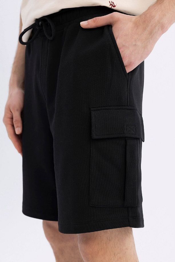 Regular Fit Kargo Cepli Basic Düz Bermuda Şort D0476ax24sm - 4