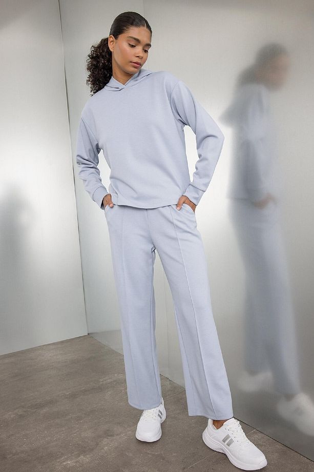 Fit Sporcu Jogger Eşofman Altı Basic Düz Standart Fit Geniş Paça Skuba Dalgıç Kumaş A5628ax24 - 2