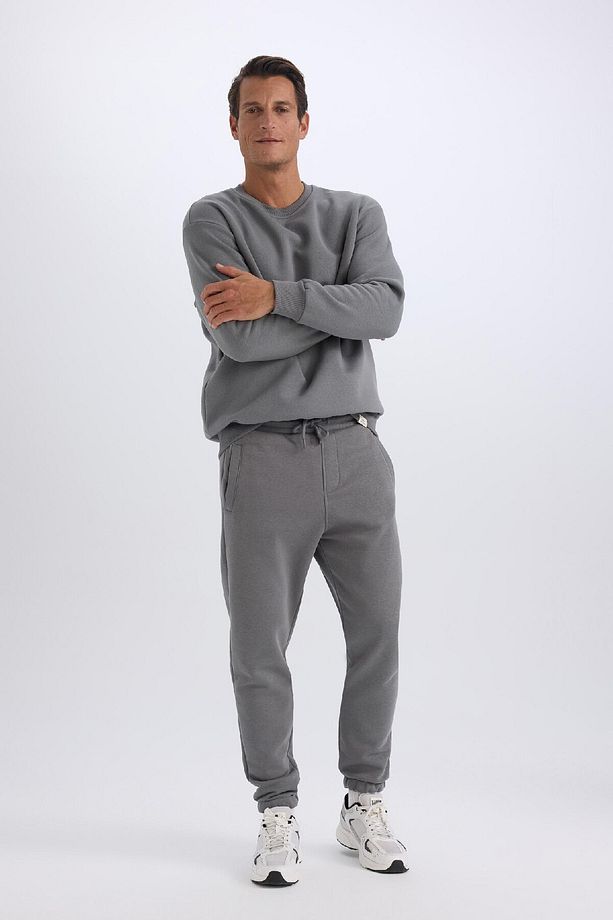 Jogger Eşofman Altı Standart Fit Basic Düz Beli Bağcıklı Lastikli Paça Cepli A6468AX24AU - 3