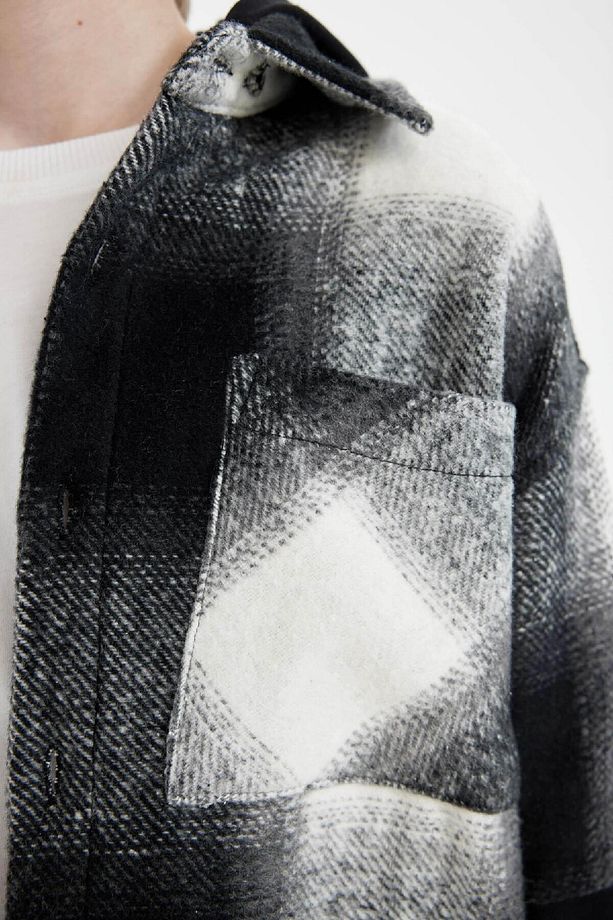 Erkek Çocuk Oversize Geniş Kalıp Kapüşonlu Flanel Uzun Kollu Gömlek C7510a824wn - 7