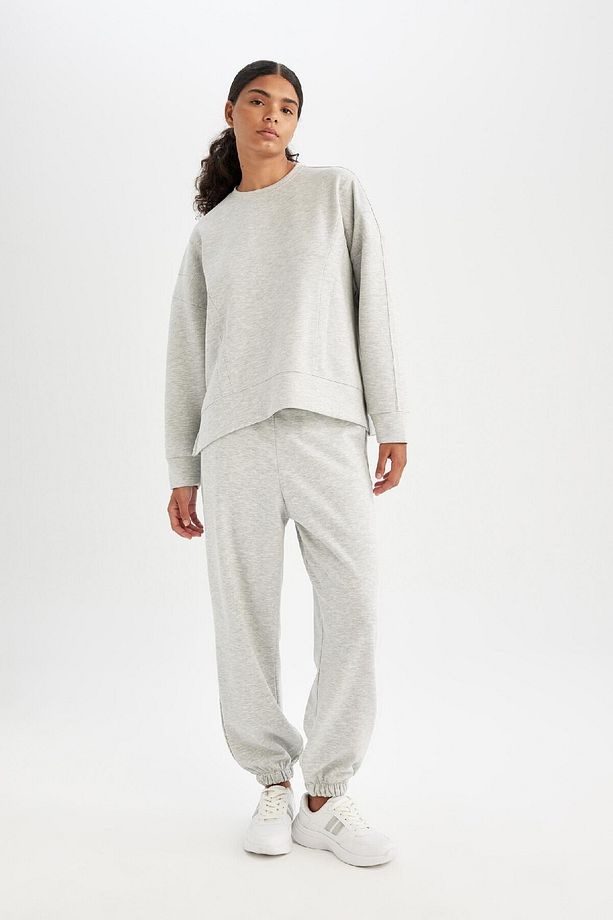Fit Oversize Geniş Kalıp Sporcu Eşofman Altı Çift Cepli Jogger Paça Standart Boy Skuba Dalgıç - 3