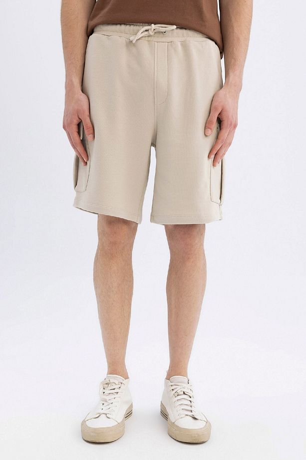 Regular Fit Kargo Cepli Basic Düz Bermuda Şort D0476ax24sm - 4
