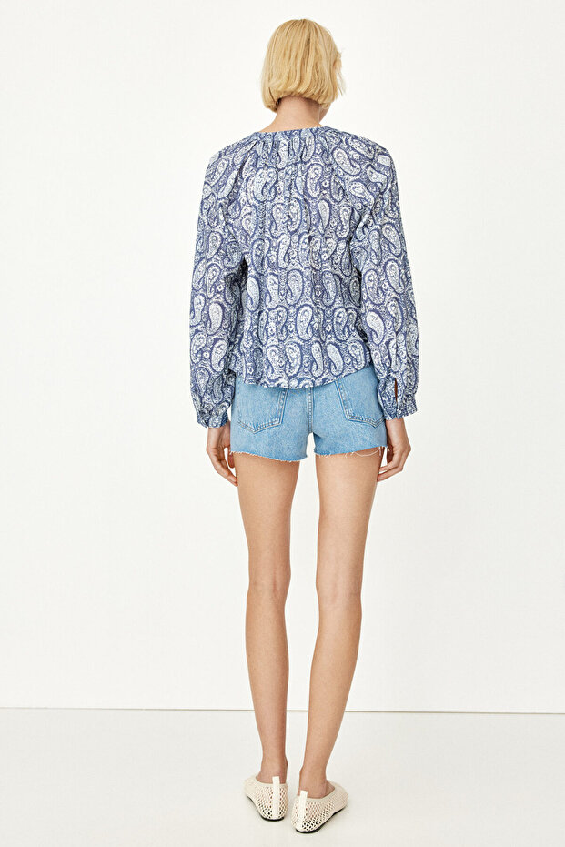 Bant Yakalı Bluz - 4