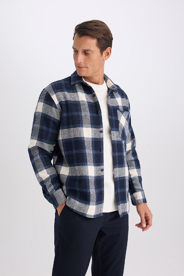 Regular Fit Kareli Uzun Kollu Gömlek D2628ax24au - 3