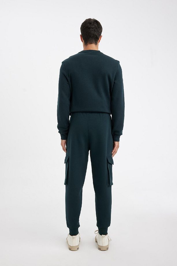Regular Fit Jogger Eşofman Altı Kargo Cepli Basic Düz Beli Bağcıklı Lastikli Paça Y5533az24au - 8
