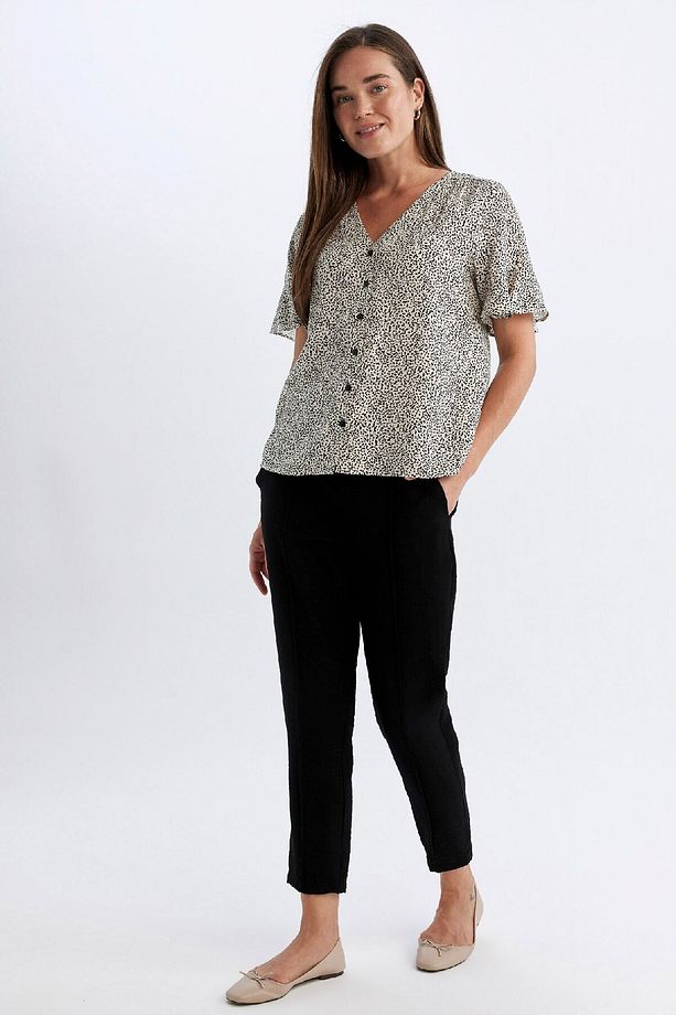 Siyah Jogger Pantolon Lastikli Bel Bağcıklı Basic Düz Paça D2573ax24au - 2