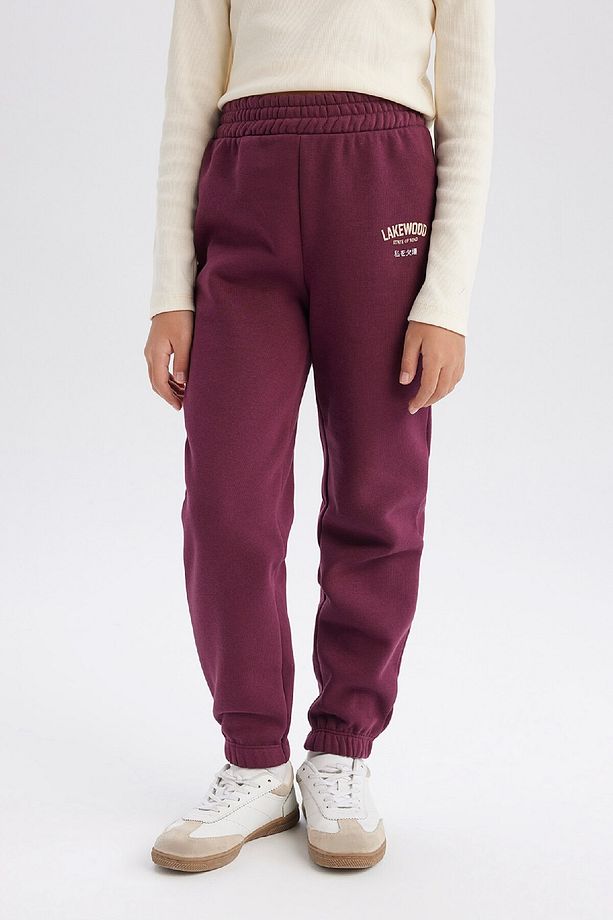 Kız Çocuk Standart Fit Beli Paçası Lastikli Baskılı Jogger Eşofman Altı D2295A824WN - 4
