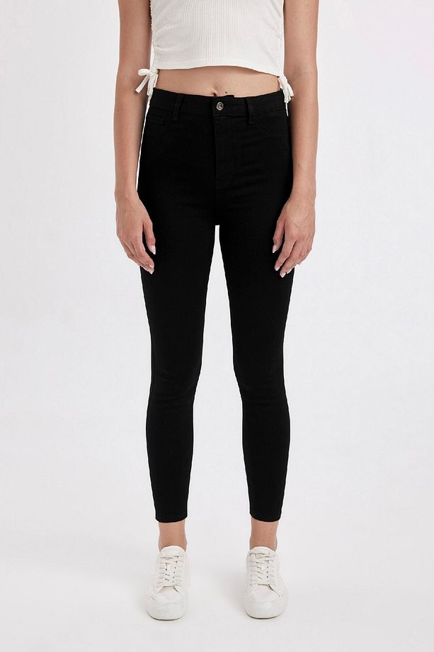 Jegging Yüksek Bel Bilek Boy Dar Paça Basic Düz Jean Pantolon B7498ax24au - 1