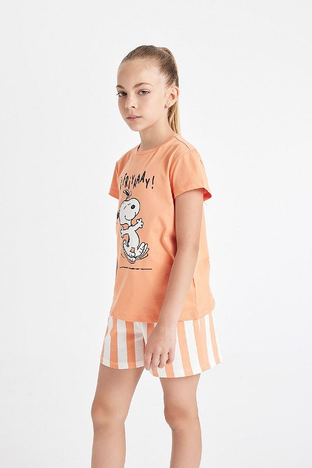 Kız Çocuk Pijama Takımı Snoopy Kısa Kollu Üst Şort D1427a824sm - 3