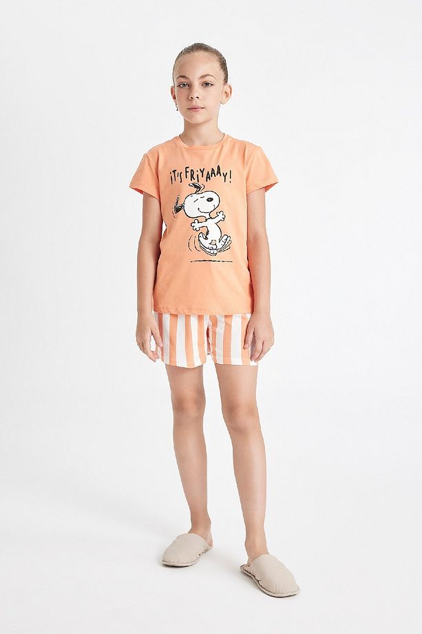 Kız Çocuk Pijama Takımı Snoopy Kısa Kollu Üst Şort D1427a824sm - 2