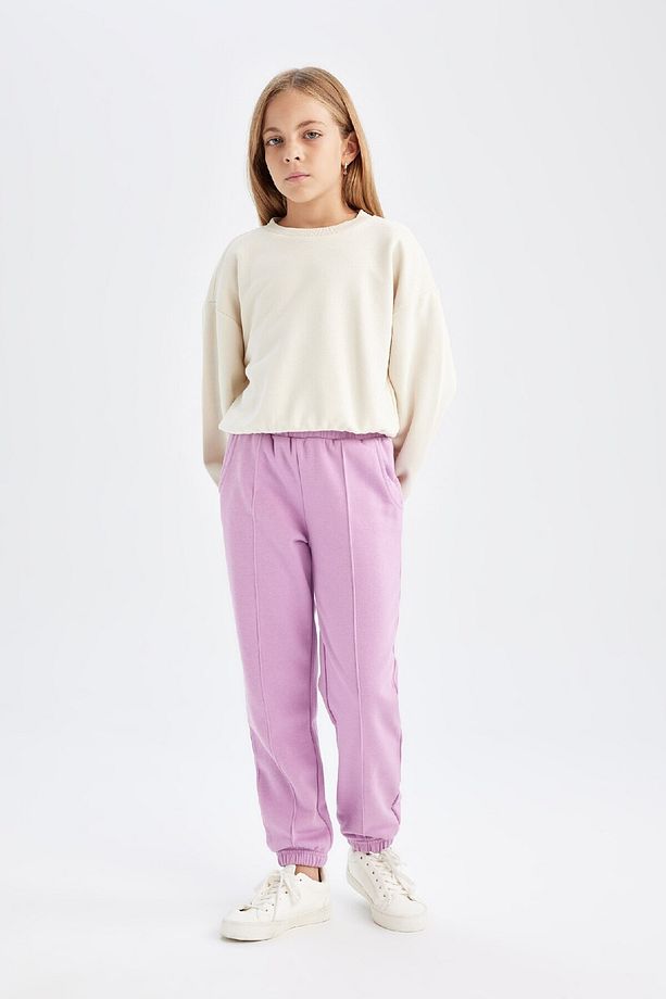 Kız Çocuk Beli Paçası Lastikli Basic Düz Jogger Eşofman Altı D3201a824wn - 1