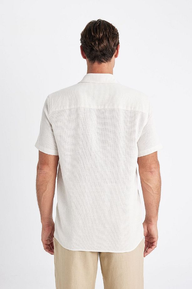 Regular Fit Yazlık Polo Yaka Pamuklu Basic Düz Kısa Kollu Gömlek D2924ax24sm - 6