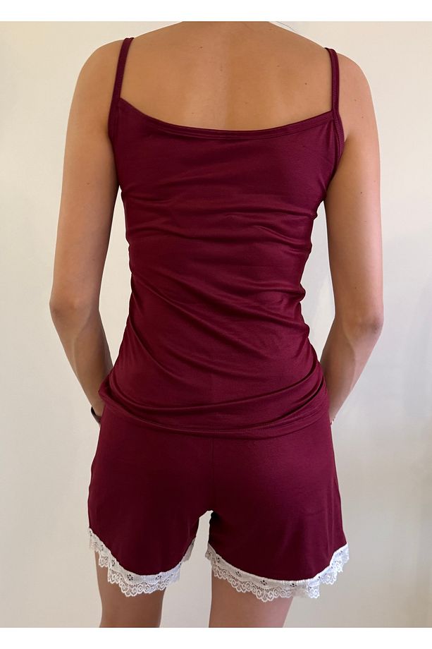 İp Askılı Şortlu Pijama Takımı - 3