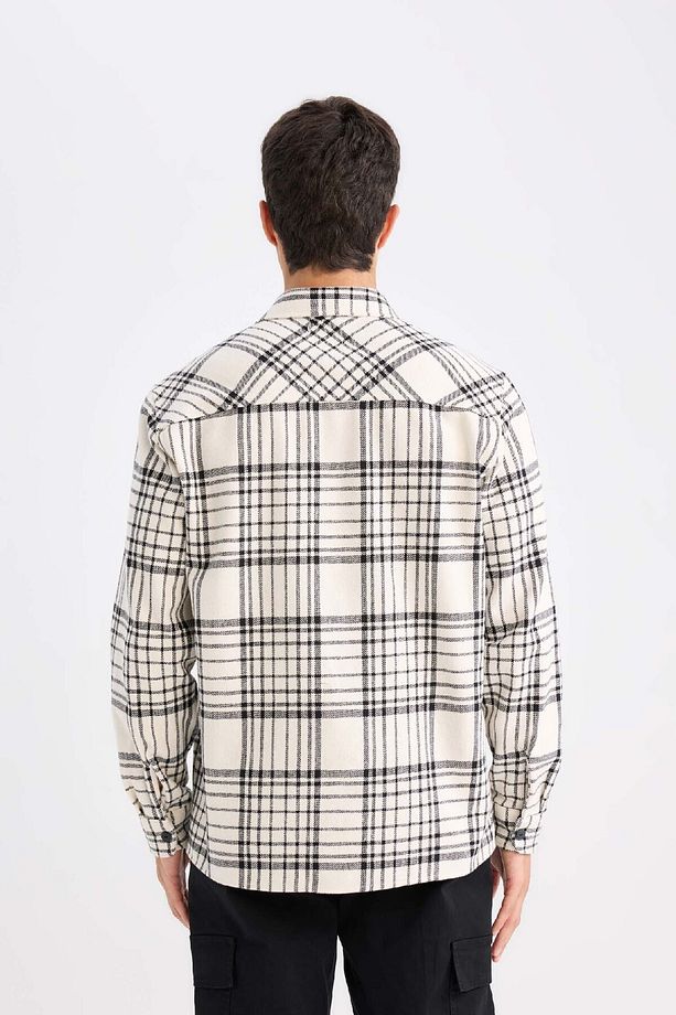 Regular Fit Kareli Flanel Cep Detaylı Uzun Kollu Gömlek D3499ax24wn - 6