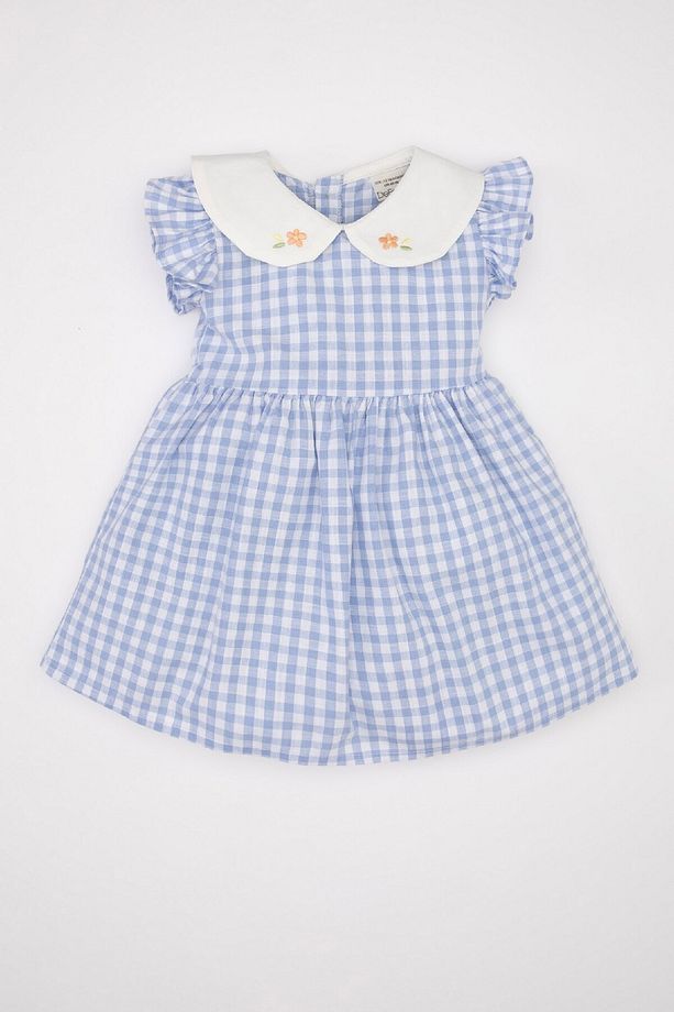 Kız Bebek Kareli Kısa Kollu Poplin Elbise D3466A524HS - 1