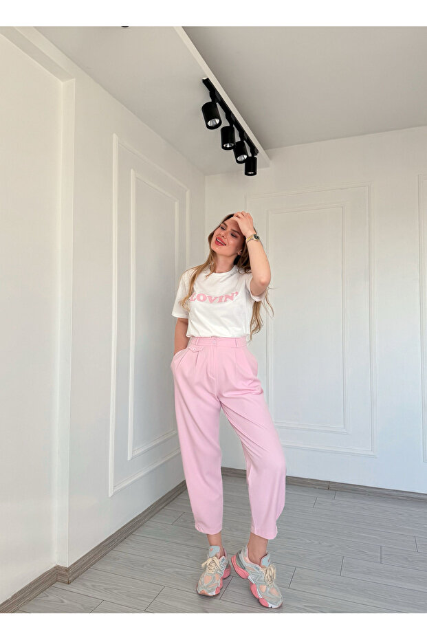 Pile Detaylı Pantolon - 8