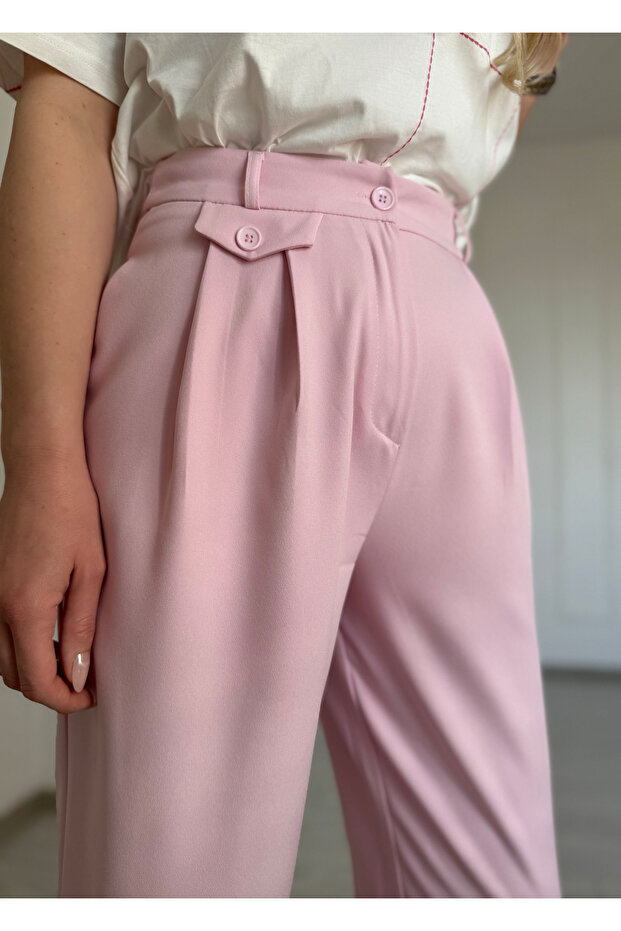 Pile Detaylı Pantolon - 5