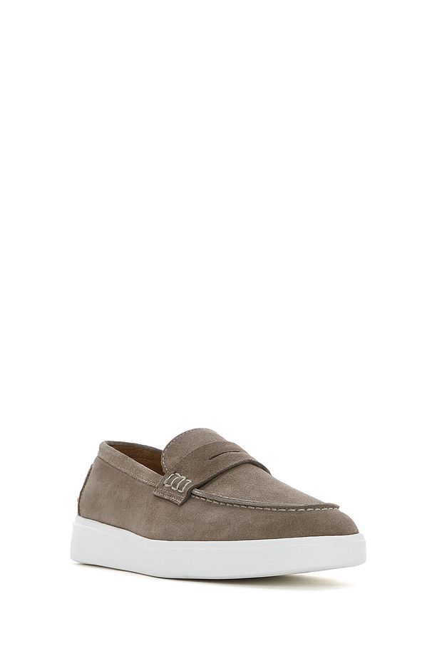 Erkek Vizon Kalın Tabanlı Süet Deri Casual Loafer 25SFD740910 - 6
