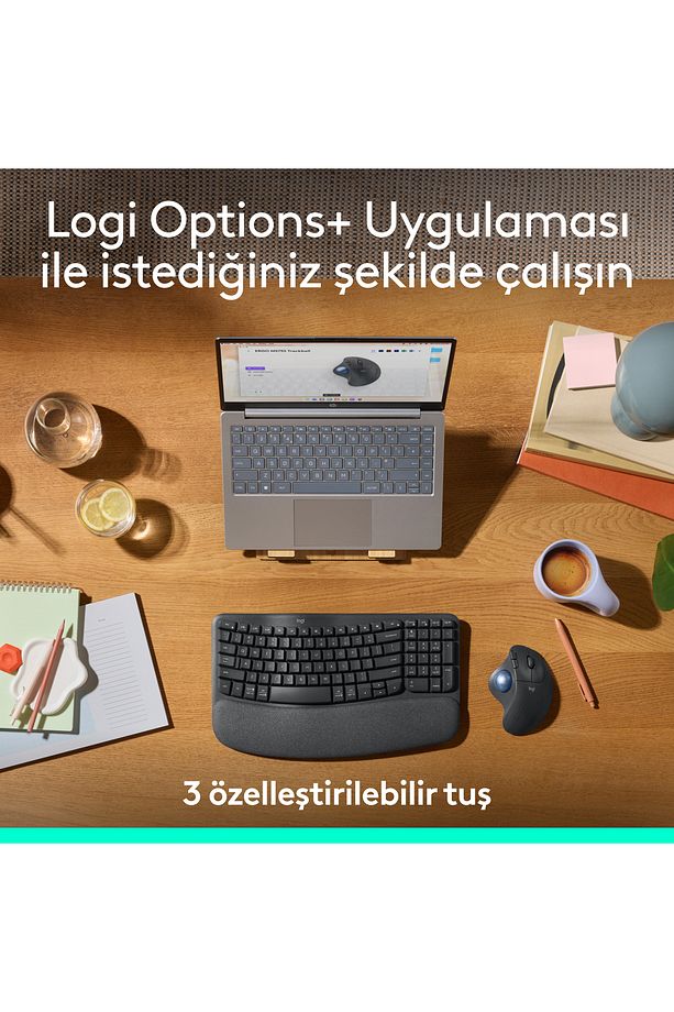 ERGO M575s Kablosuz Trackball Pc/Mac Için Ergonomik Mouse - Siyah - 6